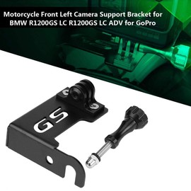 KSTE Camera Mount, L Bracket Motorcycle Front Left Camera Mount for R1200GS LC R1200GS LC, ADV for GoPro (Black and Splitter)