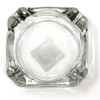 Retro Heavy Square 3-3/4 in. Wide Glass Ashtray