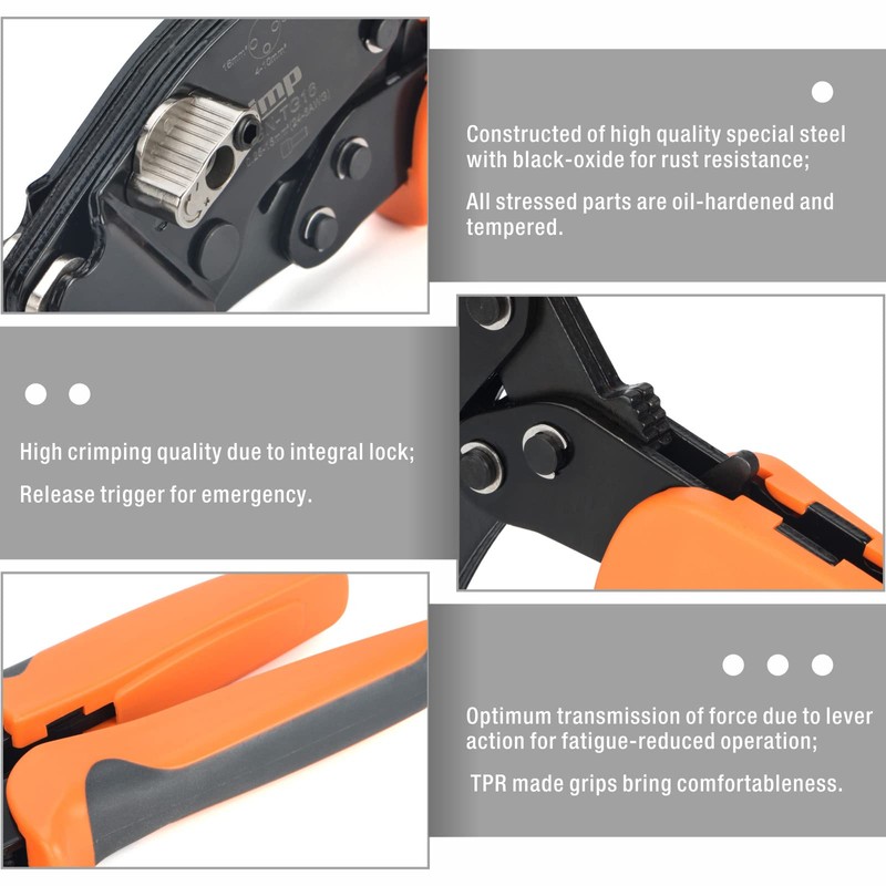 iCrimp Square Ratchet Crimper for End Sleeves and Ferrules AWG