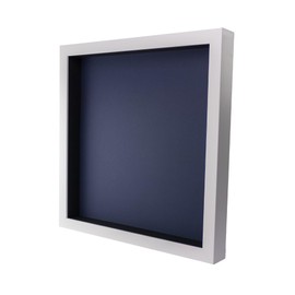CountryArtHouse 13x13 White Shadow Box Frame with A 1 3/4" Usable Depth Includes Navy Blue Acid-Free Backing, UV Resistant Acrylic, & Hanging Hardware