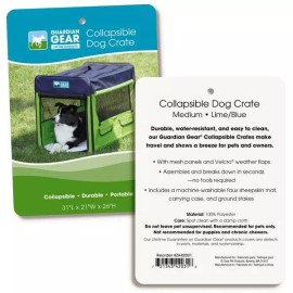 MPP Collapsible Dog Crate Portable Pet Travel Colorful Mesh Panel Window Choose Size - Medium 31”L x 21”W x 26”H (Lime Green/Blue)