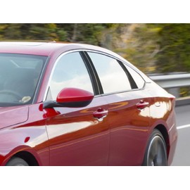Rvinyl Pillar Post Pre Cut Window Trim Kits in Gloss Black Compatible with Honda Accord 2023-2024 - Adhesive Backs