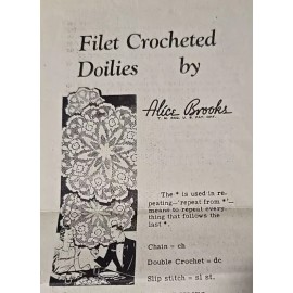 Alice Brooks 7358 AB Vintage FILET DOILY Pattern to Crochet (Reproduction) s,m,l