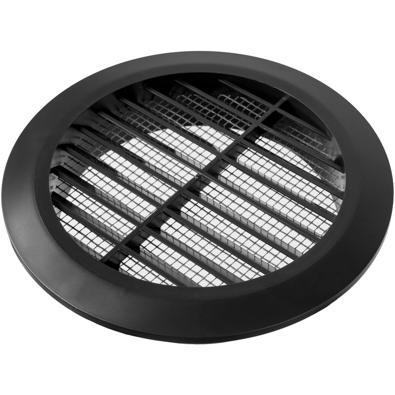 Vent Systems 4" Inch Black Circular Plastic Vent Cover -