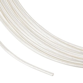 BENECREAT 0.6 mm/23 Gauge 999 Sterling Silver Wire, 1 m/3.28 Foot Round Craft Wire Roll for Wire Wrapping Jewellery Making, Spool Project, Bracelets and Earrings