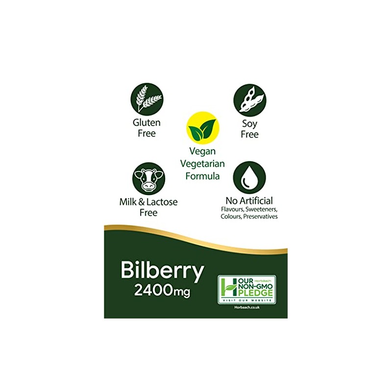 Bilberry Extract Capsules | 2400mg | 200 Count | Vegan