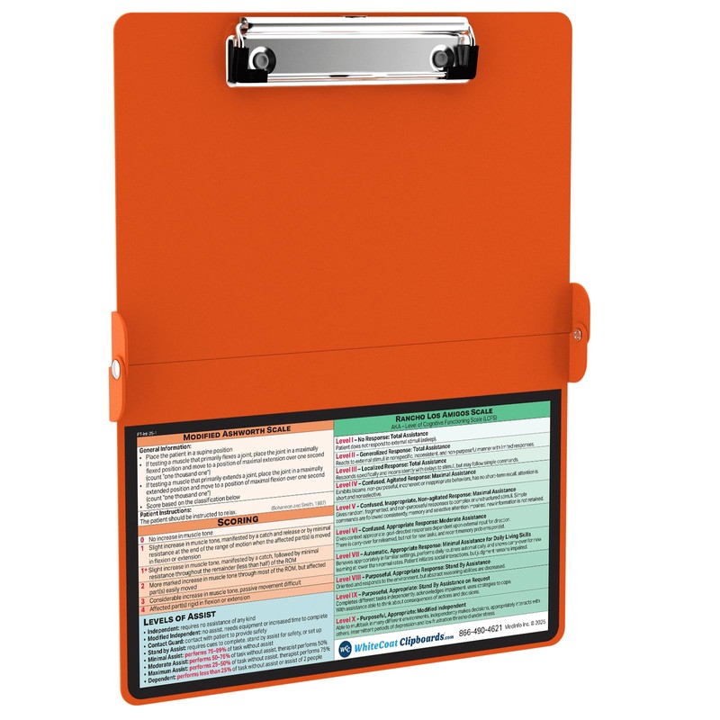 Whitecoat Clipboard® - Physical Therapy Edition (Orange, Bifold)