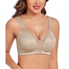 Curyon Women’s Minimizer Bra Front-Close Bras Wireless Full Figure Wirefree