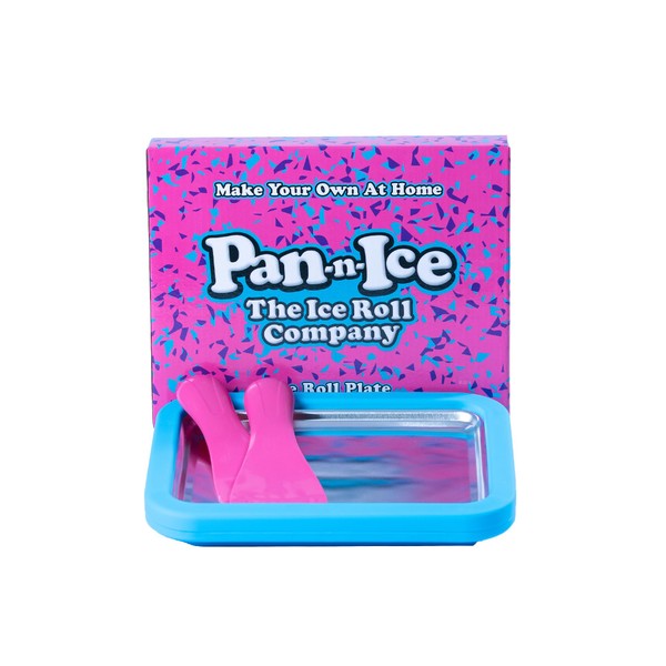 Pan-n-Ice Ice Cream Roll Maker - Mini Freezable Roll Plate and 2 Spatulas to Make Delicious Instant Rolled Icecream at Home - Includes Recipe Book - Perfect Christmas Gifts for Kids and Adults