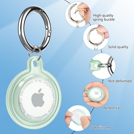 AXFEE 360° Protective Case for AirTag, Waterproof TPU AirTag Holder Case, Shockproof Anti-Scratch Case with Keyring and Metal Catabiner, Air Tag Holder Protective Cover for Kids, Key, Bag, Luggage