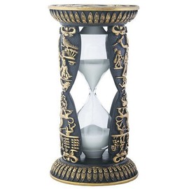 Black and Yellow Egyptian Character Embellished Hourglass Sand Timer