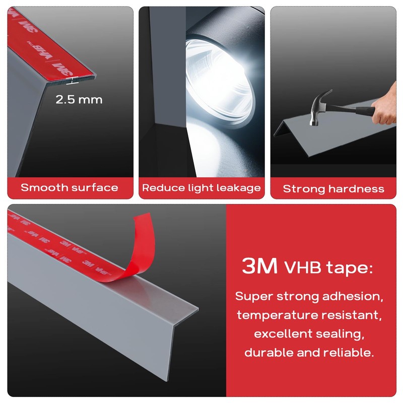 WINSMAR 100% Blackout PVC Light Blocking Strip for Window Shades