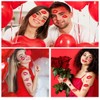 Red Kiss Temporary Tattoo Stickers, Red Lip Tattoo Heart Print