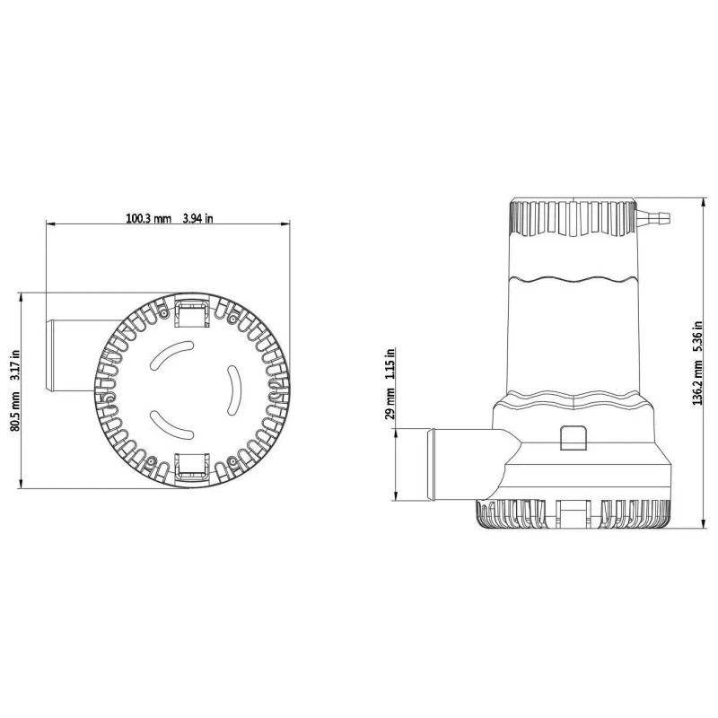 Amarine Made 12V 1500 GPH Boat Bilge Water Pump Electric