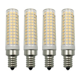Lxcom Lighting 15W E12 LED Corn Bulb Dimmable 136 LEDs 2835 SMD 120 Watt Equivalent 1500LM Warm White 3000K E12 Candelabra Base Lamp Candle Light Bulbs for Chandelier Ceiling Fan Desk Lamp, 4 Pack