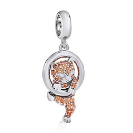 Cat Dangle Charm 925 Sterling Silver Christmas Gift Beads Charm fit for DIY Charms Bracelets