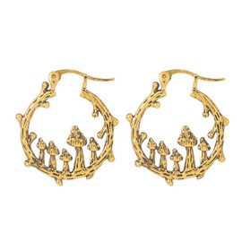 Stocking Stuffers Holiday Outfits for Women 2024 Mushroom Earrings For Women Cute Mushroom Dangle Drop Earrings Chunky Gold Hoop Earrings Jewelry Christmas Gifts for Her