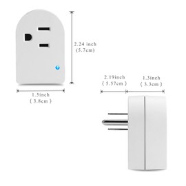 Single surge protector outlet. Grounded Outlet Wall Tap Adapter with Indicator Light, 1 Outlet,245J/125V, UL, White, 2Pack