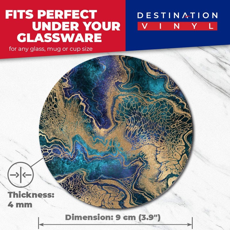 Destination Vinyl ltd 2 x MDF Glossy Top Coasters Round