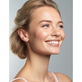 MomentWish Moissanite Diamond Stud Earrings 925 Silver / Gold 585, 1–4 Carat, Genuine Silver, Hypoallergenic VVS1 D Colour with GRA Certificate, Earrings Gift for Men Women 5/6.5/8 mm, Sterling