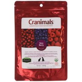 Cranimals Very Berry Antioxidant Superfood Berry Powder for Dogs and Cats - Natural Antioxidant Boost from Cranberries, Raspberries, and Blueberries, 120 g/ 4.2 Oz Bag