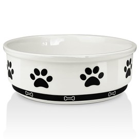 KPWACD Ceramic Pet Bowl for Dogs and Cats, Weighted Non-Slip Dog Bowls Food and Water Dish, Durable Pets Feeding Bowls Suitable for Small, Medium, and Large Dogs, White, 70 Oz