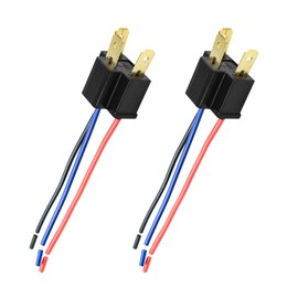 Ongfuwu 2PCS H4 Headlight Wire Socket Connector, 3 Way Male/Female Headlight Power Plug with Wiring Harness, Universal Headlight Pigtail Connector Replacement for Most Cars Trucks Boats (Male)