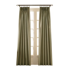 Curtainworks 1Q800008BZ Marquee Faux Silk Pinch Pleat Curtain Panel, 30 by 108", Bronze