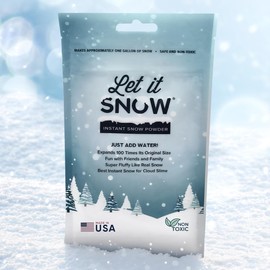 Let it Snow Instant Snow for Slime | Made in The USA Premium Fake Snow Powder for Kids | Great Artificial Snow for Holiday Snow Decorations, Sensory Activities and Slime | Makes 2 Gallons