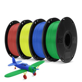 Inslogic PETG Pro 3D Printer Filament 1.75mm, High-Speed PETG Filament, Stronger Toughness, Dimensional Accuracy +/- 0.02mm, Compatible with FDM Printers, 1kg×4 Spools (Red+Yellow+Blue+Green)