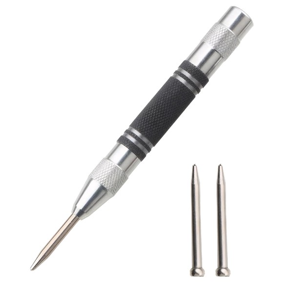 MAEXUS Auto Punch Tool, Auto Ballpoint Punch, Center Punch, Ping Punch Tool, Includes 2 Extra Needles, Automatic Spring Positioning, Screw Punch Set, Made of Heavy Duty Chrome Vanadium Steel