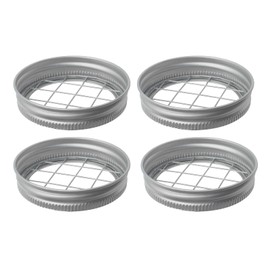 GWYAN 4 Pcs Silver Mason Jar Flower Lid Mason Flower Jar Holder Lid Mason Grid Flower Organizer Lid Suitable for 70mm Standard Mouth Mason Jars.