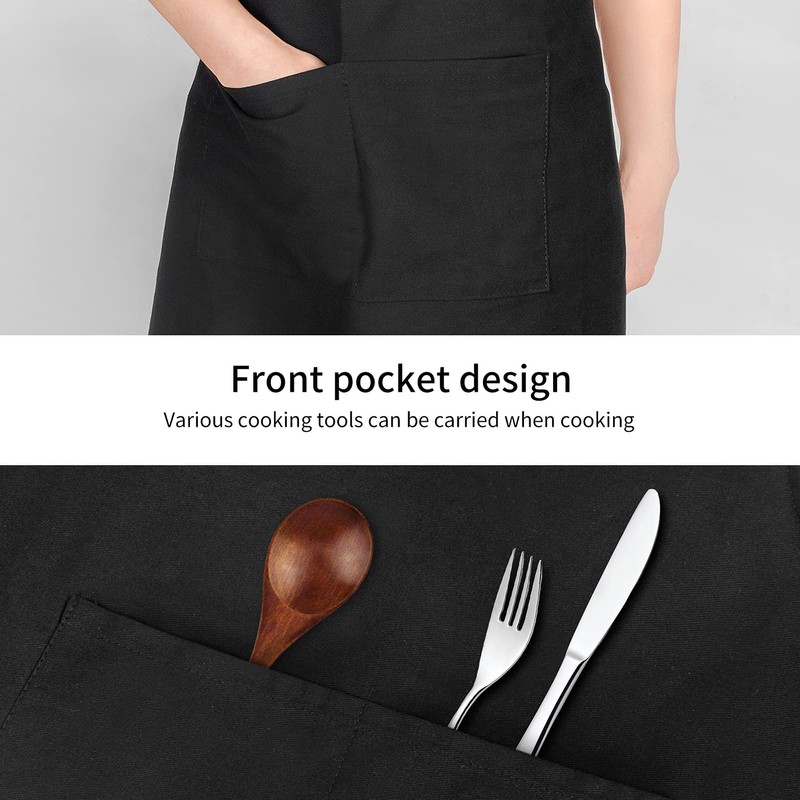 Viedouce 2-Pack of Waterproof Cooking Aprons with Pockets, Adjustable Kitchen
