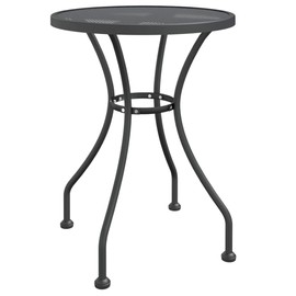 vidaXL Anthracite Patio Table - Ø23.6"x28.3" - Expanded Metal Mesh - Industrial Style - Sturdy, Round, Outdoor Centerpiece, Requires Assembly