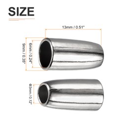 DTGN 9x13x3mm Bell Stopper - 30Pack - Good for DIY Drawstring Lanyard Backpacks - Alloy Conical Cord Ends Lock Cord Rope Fastener Ends Stopper - Silver