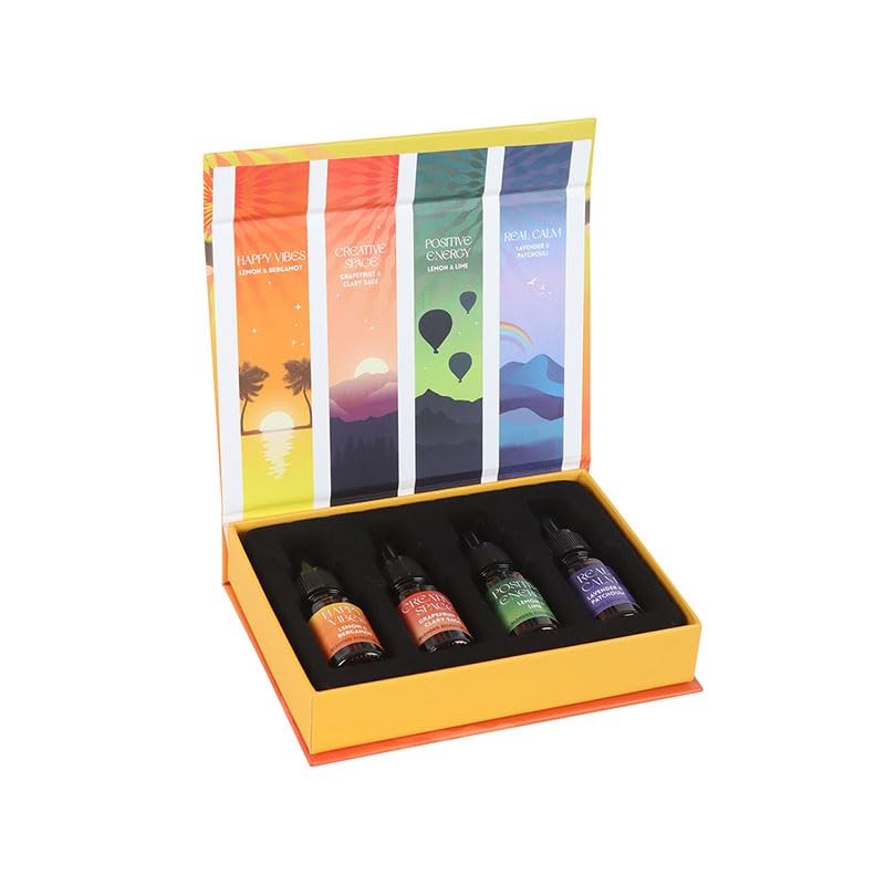 Essential Oils Set - 4x10ml Blended Oils with Dropper Lids