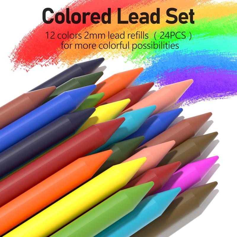 Four Candies 25PCS Art Mechanical Pencil Set, 3 PCS Metal