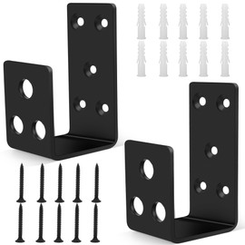 2x4 Door Barricade Brackets, Catcan Heavy Duty Door Barricade Security Bar U Bracket for Home, Garage, Barn, Shed, Garage, Gate Security (4)