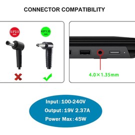 FSKE® 45W Laptop Charger for Asus VivoBook 14 15 E203M E210M E406M X540 X540N X540S X540L X541S X553S X553M Zenbook UX305 UX305F UX310U UX31A UXXX31A UXXXXX31A UXXXXX31A UXX330 Asus Power supply, plug
