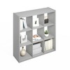 Furinno Simple Open Back Cube Storage Organizer, Standing Shelf, 9-Cube,