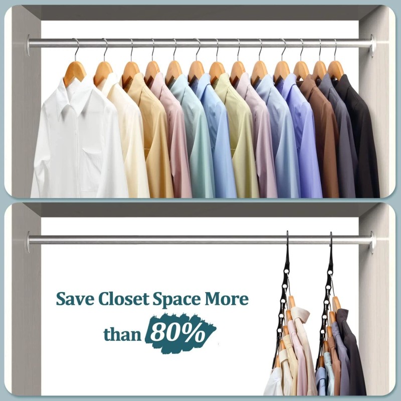 Amkufo Space Saving Clothes Hangers Set Of 6 Magic Hangers