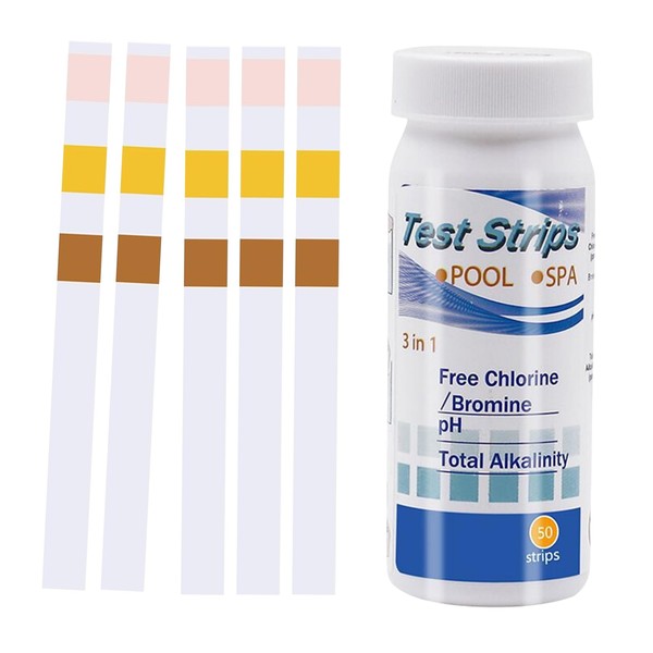 Pack of 50 3-in-1 Pool Test Strips pH and Chlorine