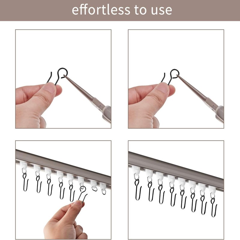 Jetec 120 Pcs Metal Curtain Track Hooks S Shaped Small