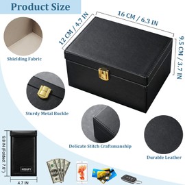 Faraday Box for Car Keys & 2 Pack Faraday Bag Waterproof and Fireproof, Key Fob Protector, RFID Signal Blocking Box, Car Key Signal Blocking Box Anti Theft Shielding Box for Car Keys