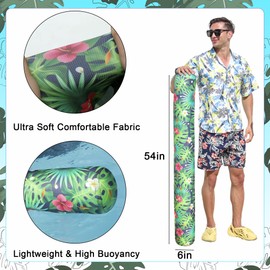 FindUWill 2 Pack Inflatable Swim Pool Noodles - Soft Fabric Covered Large Swim Noodles, Premium Buoyancy for Swimming Floating, Heavy Duty Pool Noodle Floats for Adults