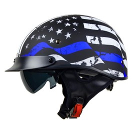 Vega Helmets - 7850-023 Unisex-Adult Half Size Motorcycle Helmet (Back the Blue, Medium)