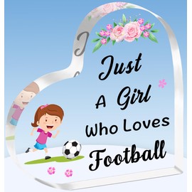 TTOVEN Football Gifts for Girls Football Plaque Gifts Just A Girl Who Loves Footballs
