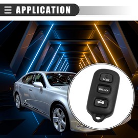 Motoforti Car Key Fob Remote Control Case, Keyless Entry Cover, for Lexus LS400 1995-1997, 4 Buttons, Plastic, Black