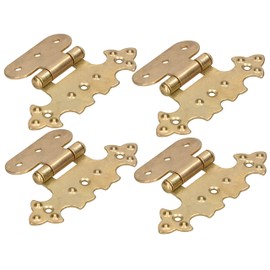 KOTARBAU® Set of 4 Decorative Hinges for Cupboard Asymmetrical Retro Hinge Antique Gold Brass