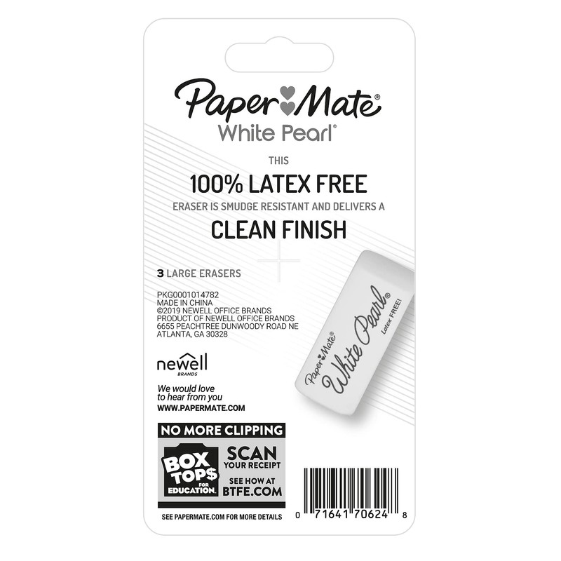 Paper Mate White Pearl Latex-Free Plastic (70624)